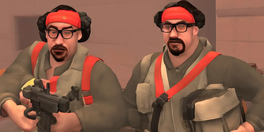 Prompt: sam hyde in team fortress 2, red team