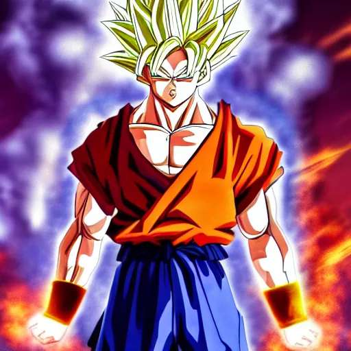 Prompt: Goku super Saiyan god, concept art, aesthetic, detailed, 8k