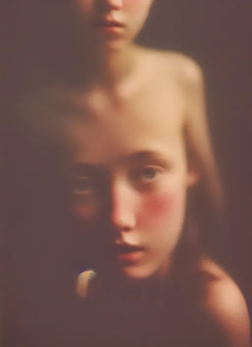 Prompt: a portrait of a pretty young lady by bill henson