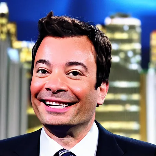 Prompt: Jimmy Fallon on the Tonight Show interviewing Jesus, getty images