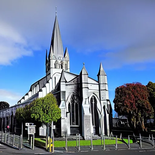 Image similar to a photograph of the christchurch cathedral in new zealand post earthquake