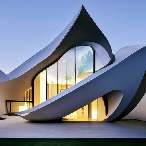 Image similar to house designed by zaha hadid