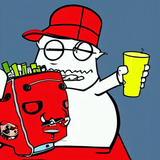 Image similar to Epic portrait of Master Shake from ATHF, the complete shiznitz!