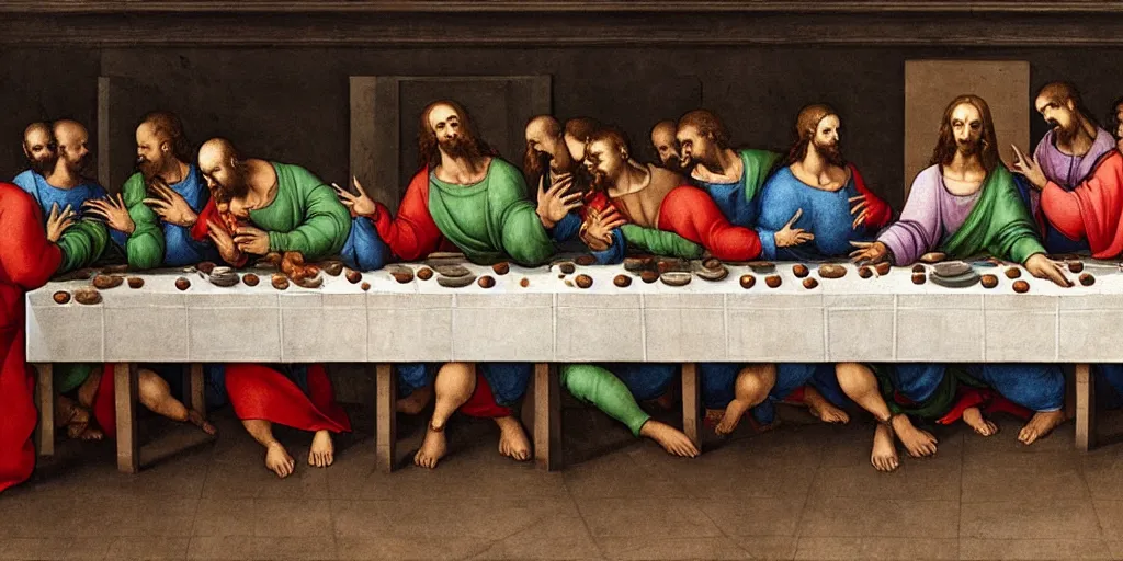 The Last Supper By Michelangelo Zombie Undead Stable Diffusion