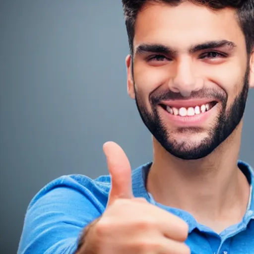 Image similar to man giving thumbs up