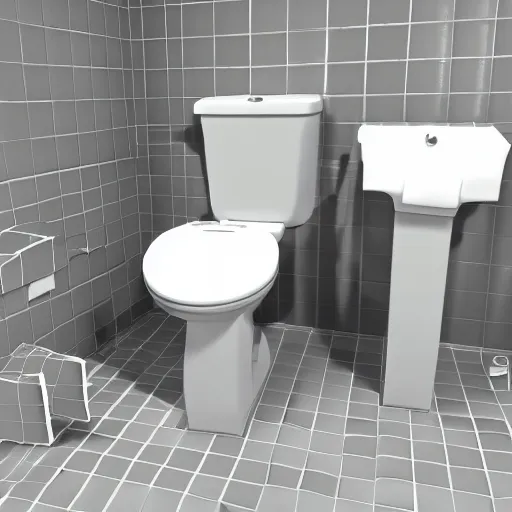 Image similar to a videogame still of a toilet in roblox, 3d render, HD