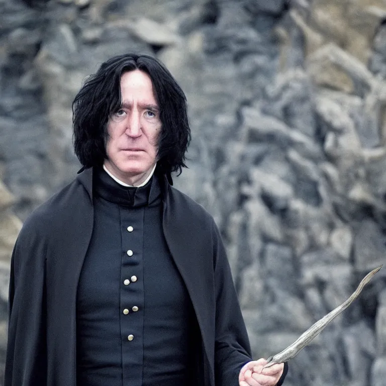 Image similar to Joe Biden as Severus Snape in Harry Potter, film still