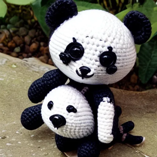 Prompt: amigurumi panda