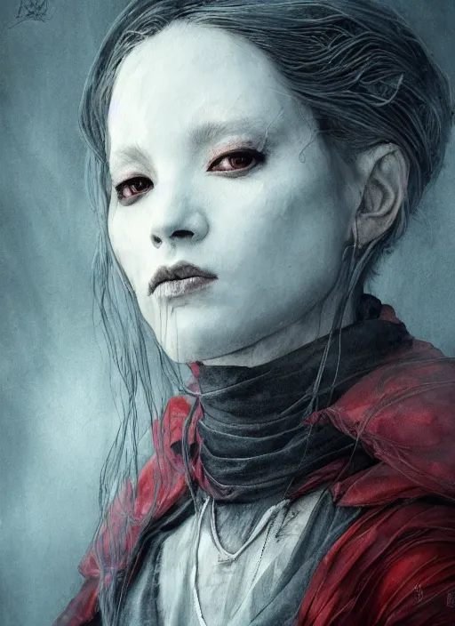 Prompt: portrait, female anthropomorphic cardinal druid, watercolor, dramatic lighting, cinematic, establishing shot, extremely high detail, foto realistic, cinematic lighting, pen and ink, intricate line drawings, by Yoshitaka Amano, Ruan Jia, Kentaro Miura, Artgerm, post processed, concept art, artstation, matte painting, style by eddie mendoza, raphael lacoste, alex ross