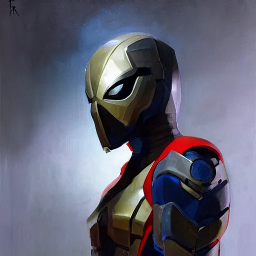 Image similar to greg manchess portrait painting of lightpartially armored spiderman as overwatch character, medium shot, asymmetrical, profile picture, organic painting, sunny day, matte painting, bold shapes, hard edges, street art, trending on artstation, by huang guangjian, gil elvgren, ruan jia, greg rutkowski, gaston bussiere