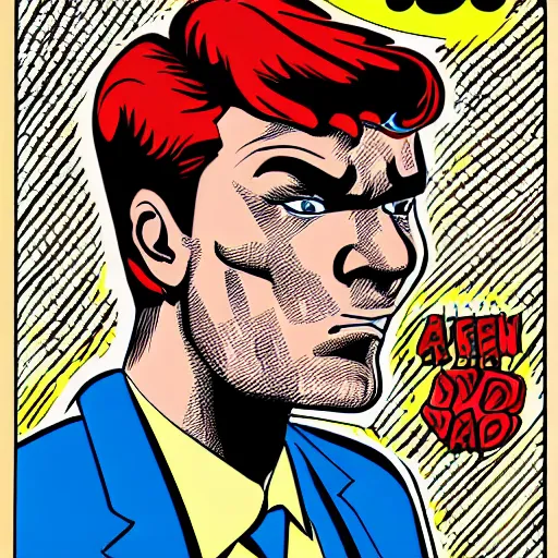 Prompt: mans face comic book style