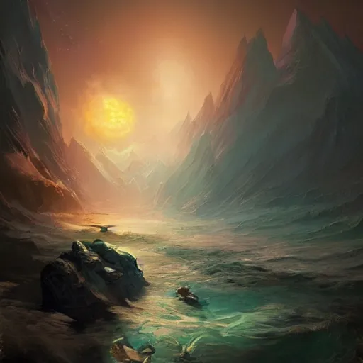 Image similar to a mind forever voyaging, fantasy, sea, cosmos, endlessness, bayard wu