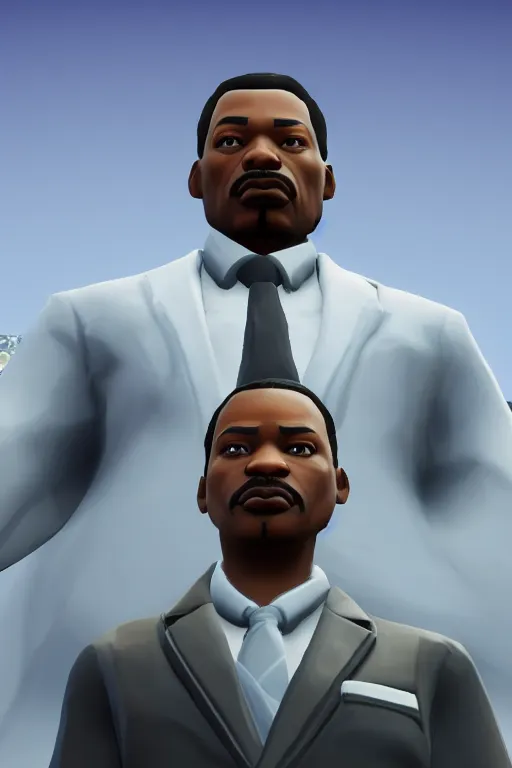 Prompt: martin luther king, fortnite character, unreal engine. 4 k, highly detailed