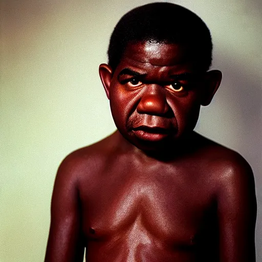 Image similar to uhd photorealisitc candid photo of six foot tall gary coleman. correct face, accurate face. photo by annie leibowitz and steve mccurry