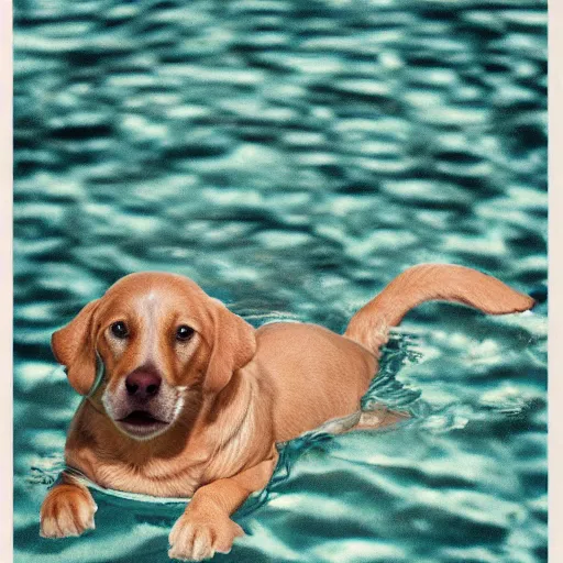 Prompt: A dog swimming in a sea of mucus, snot, and pus.