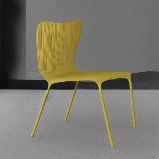 Prompt: design draft of a banana - shaped chair