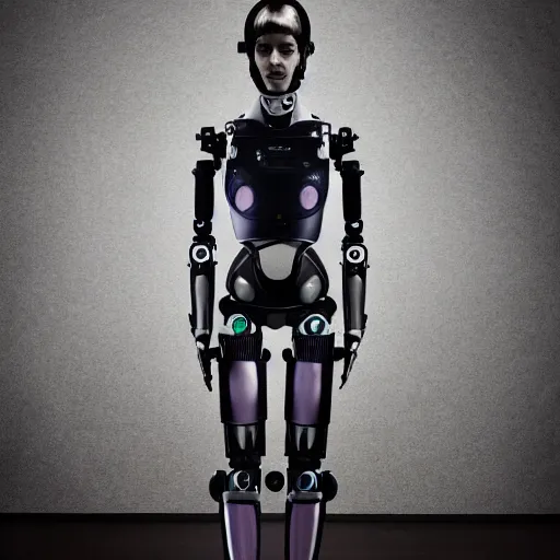 Image similar to full body shot of a female android robot inspired by ghost in the shell