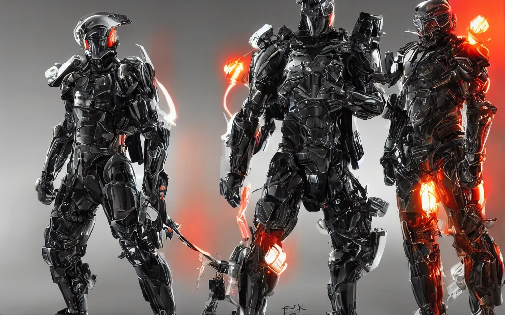 Image similar to war, diverse katana cybersuits, from behind, wide wide angle, vivid, elaborate, highly detailed, beautiful lighting