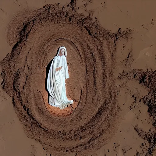 Image similar to wispy virgin mary image in mars soil