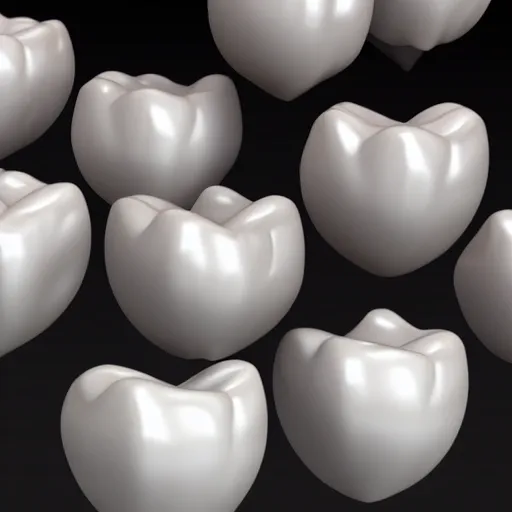 Image similar to poorly rendered 3 d set of teeth