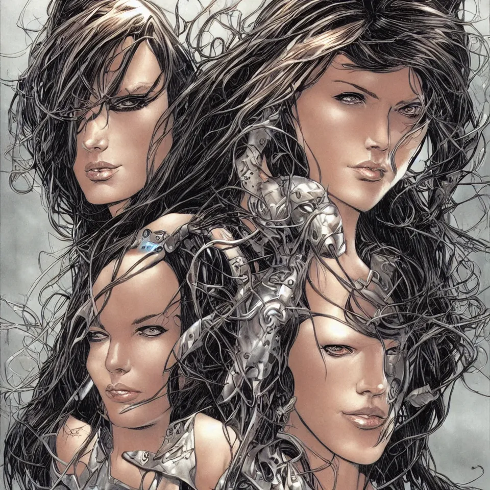 Image similar to a beautiful portrait of Witchblade, Travis Charest style