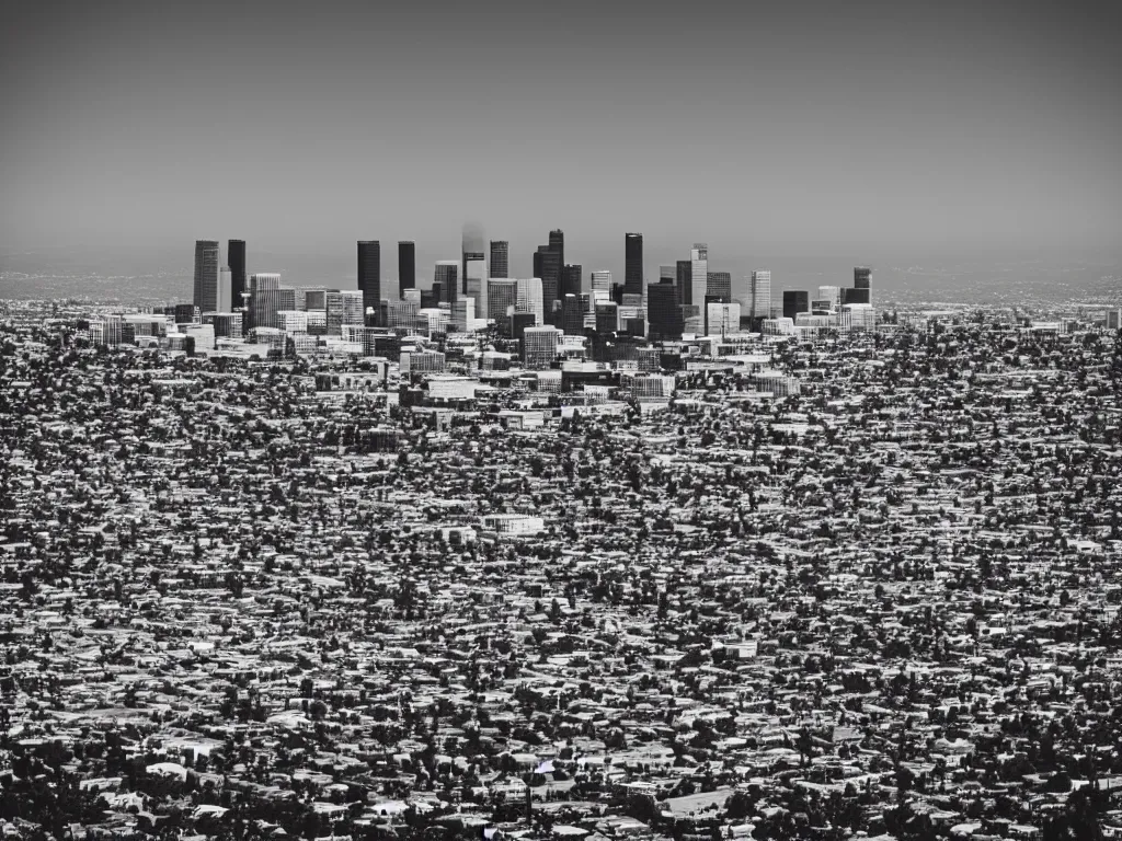 Prompt: “A black and white 28mm photo of Los Angeles”