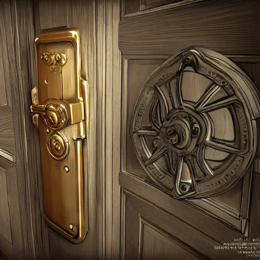 Image similar to the room of door latches, concept art, trending on artstation, highly detailed, intricate, sharp focus, digital art, 8 k