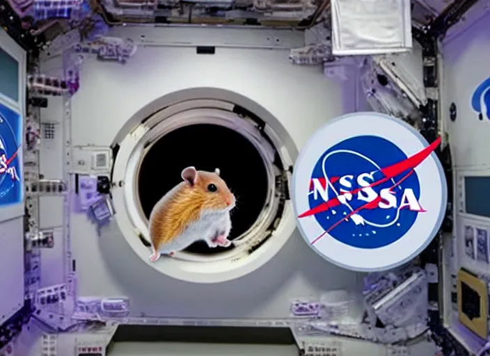 Image similar to film still of a hamster working for mission control at nasa, 8 k