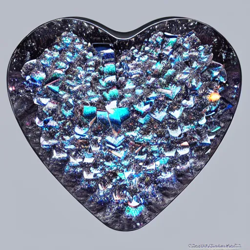 Image similar to crystallized cubed heart, 8k, detailed, very detailed