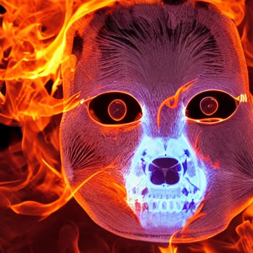 Image similar to radio Xray beauty squeleton in fire