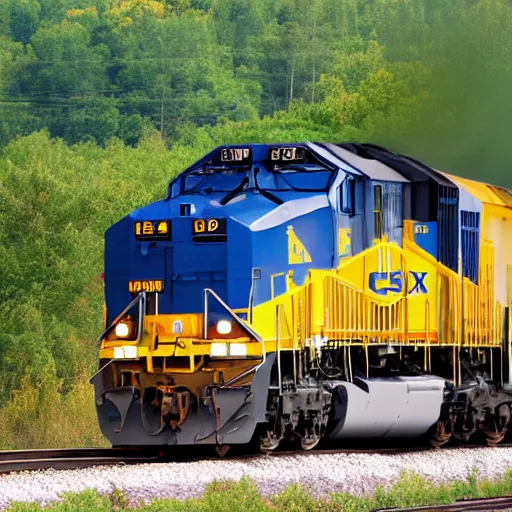 Image similar to csx locomotive running through walmart