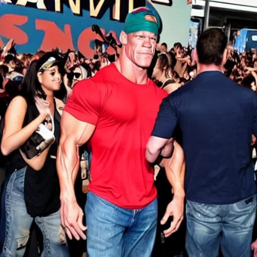 Prompt: john cena being seen by people, you cant see john cena