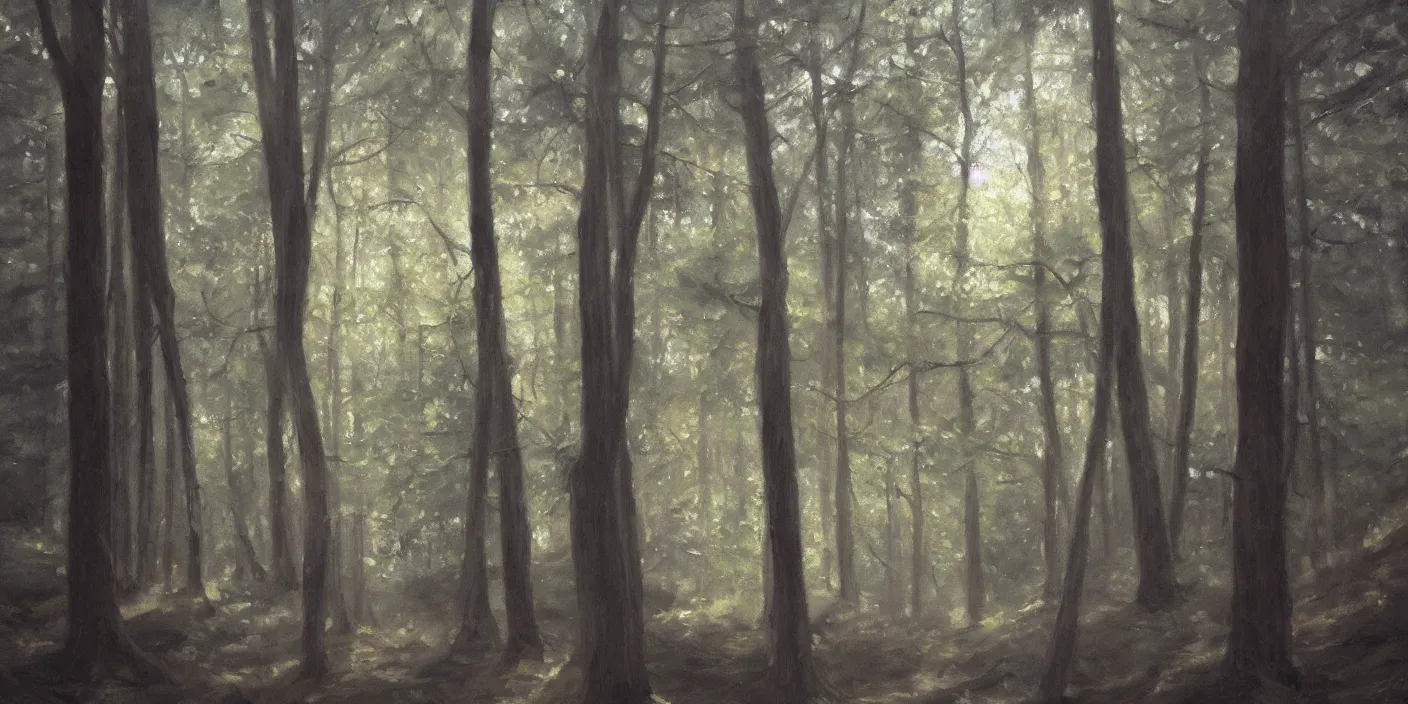 Image similar to woods, cinematic lighting, detailed oil painting, hyperrealistic, 8k