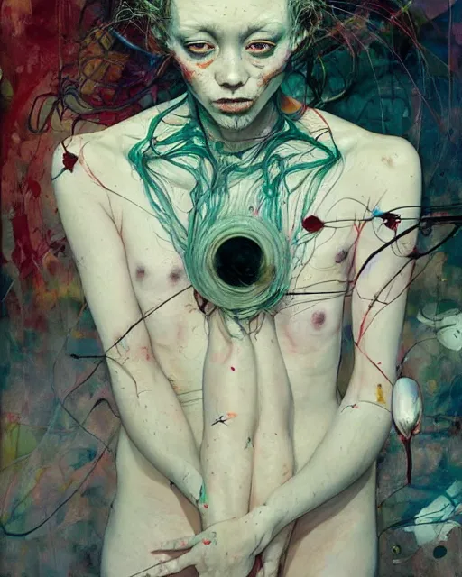 Image similar to there is ugliness in beauty, but there is also beauty in ugliness. in the style of adrian ghenie, esao andrews, jenny saville, edward hopper, surrealism, dark art by james jean, takato yamamoto