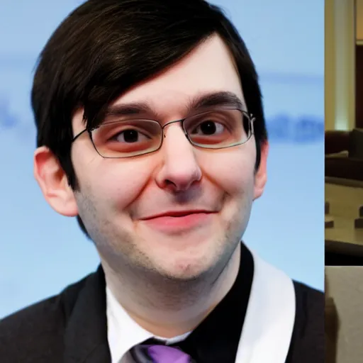 Image similar to cute looking martin shkreli cosplaying a girl with cat ears