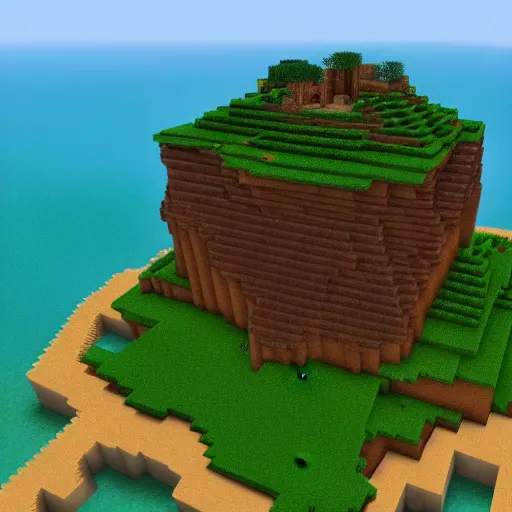 Prompt: Jeffrey Epstein's island in Minecraft, 8k HD