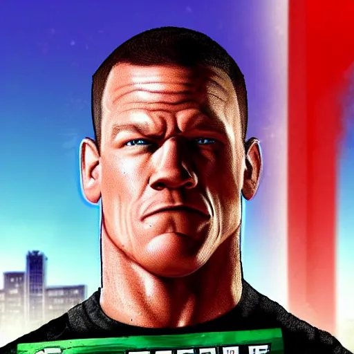 Image similar to john cena in a gta loading screen