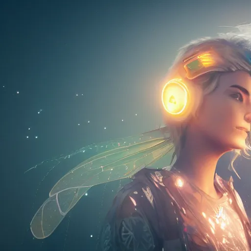 Image similar to portrait of a air sprite, wind, glowing background lighting, hyper detailed, fairy tale, 4 k octane render