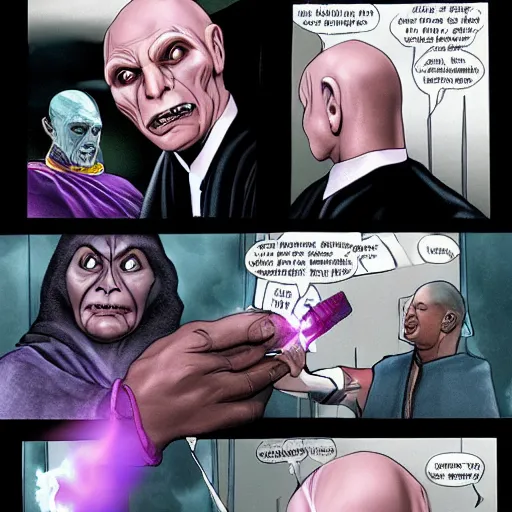 Image similar to lord voldemort as mace windu