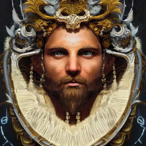 Prompt: zeus, portrait, illustration painting, oil on canvas, intricate, detailed illustration, hd, digital art, overdetailed art, concept art, detailed, illustration painting by antoni tudisco, digital art, overdetailed art, concept art,