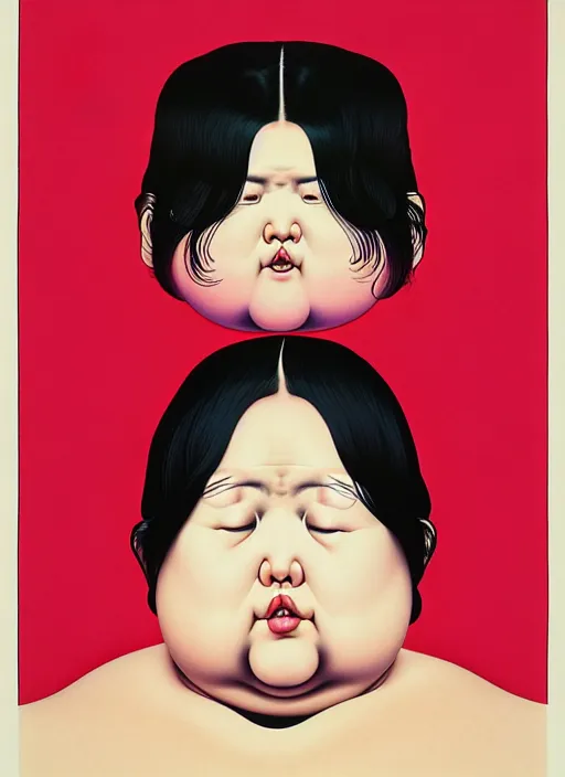 Image similar to portrait cute fat woman by shusei nagaoka kaws, david rudnick, takato yamamoto, airbrush on canvas pastell colors cell shaded 8 k