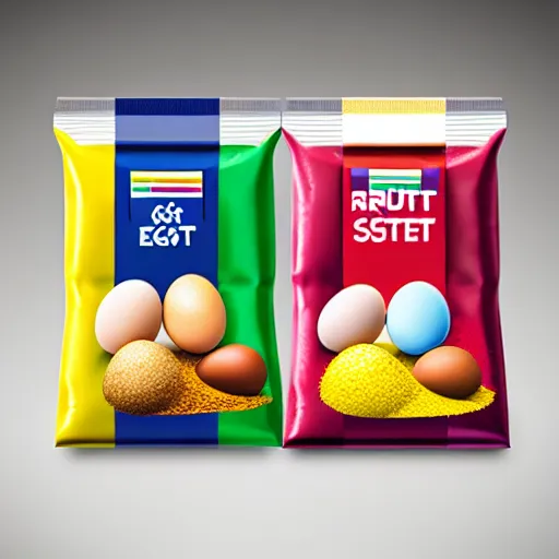 Image similar to Ritter Sport with egg flavour, product shot, packaging, photo