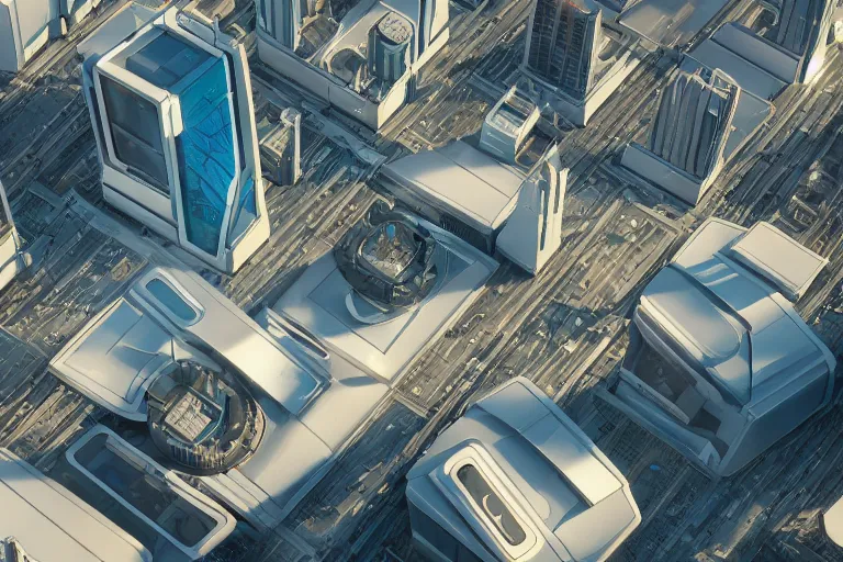 Image similar to rooftop view of a futuristic city highly detailed, photorealistic portrait, bright studio setting, studio lighting, crisp quality and light reflections, unreal engine 5 quality render