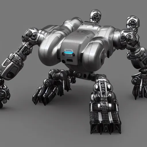 Image similar to hard surface, robotic platform, based on minimal surface, 6 claws, symmetric, unreal engine