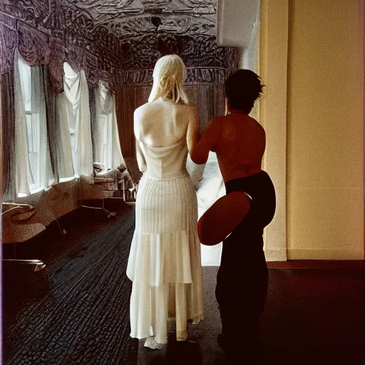 Image similar to muffle, white, ranni from elder ring, by nan goldin