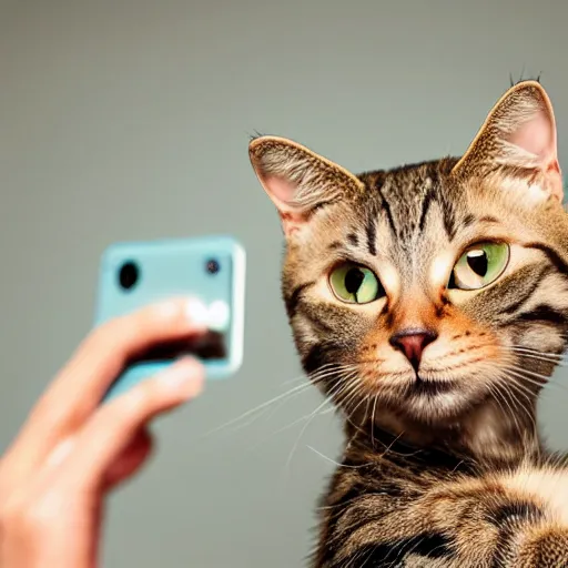 Image similar to selfie of a funny cat