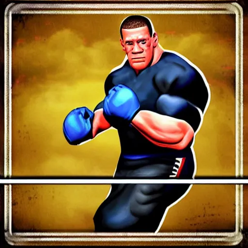 Prompt: John Cena in the style of PS1 graphics