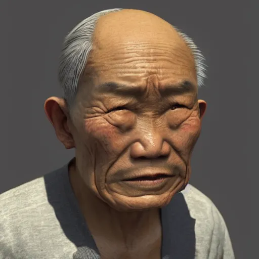 Image similar to extremely old asian man, extreme detail, photorealistic