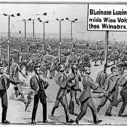 Image similar to businessman leading an army of workers