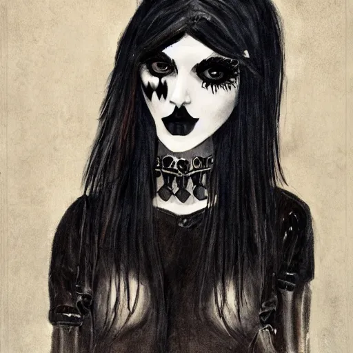 Prompt: portrait of goth girl